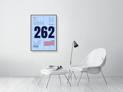 A1 cricket statistics poster detailing Joe Roots 262 innings text on a blue background
framed 