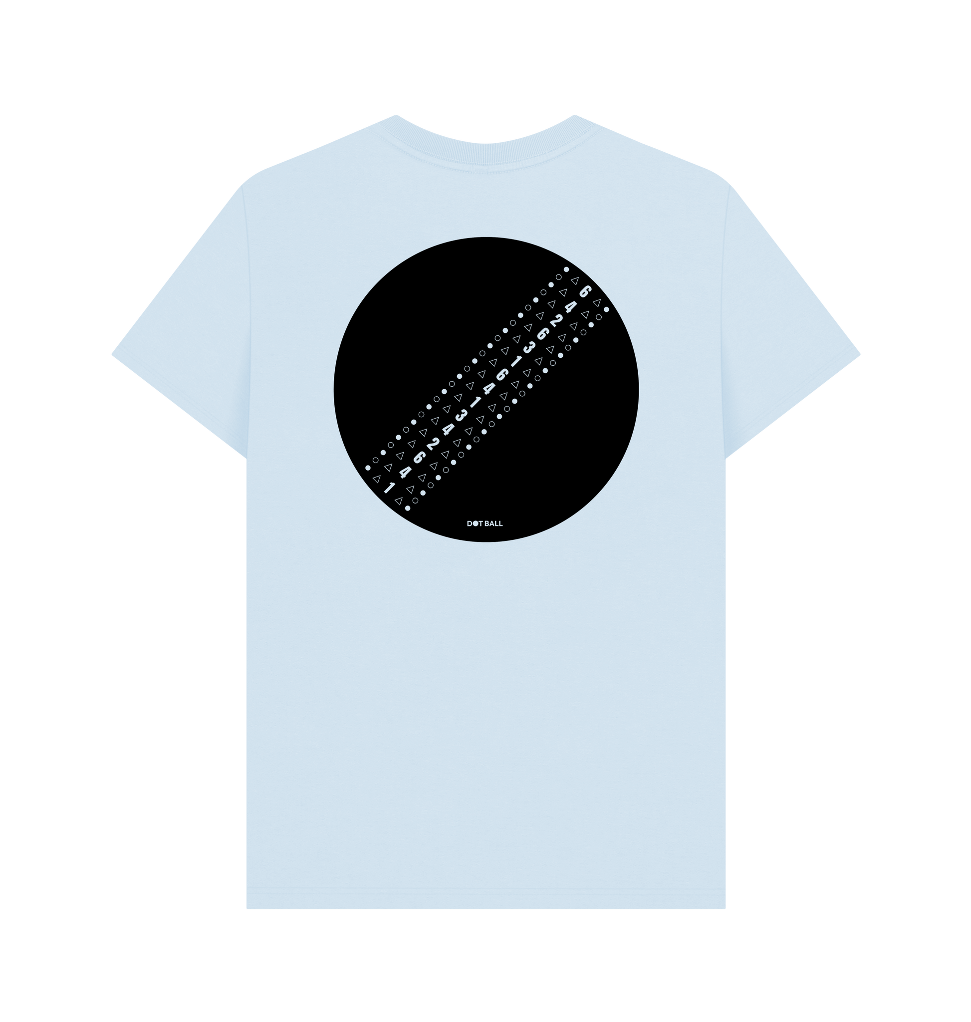 Dot ball Printed sky blue T-shirt with Cricket design on the back