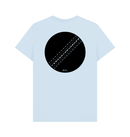 Dot ball Printed sky blue T-shirt with Cricket design on the back
