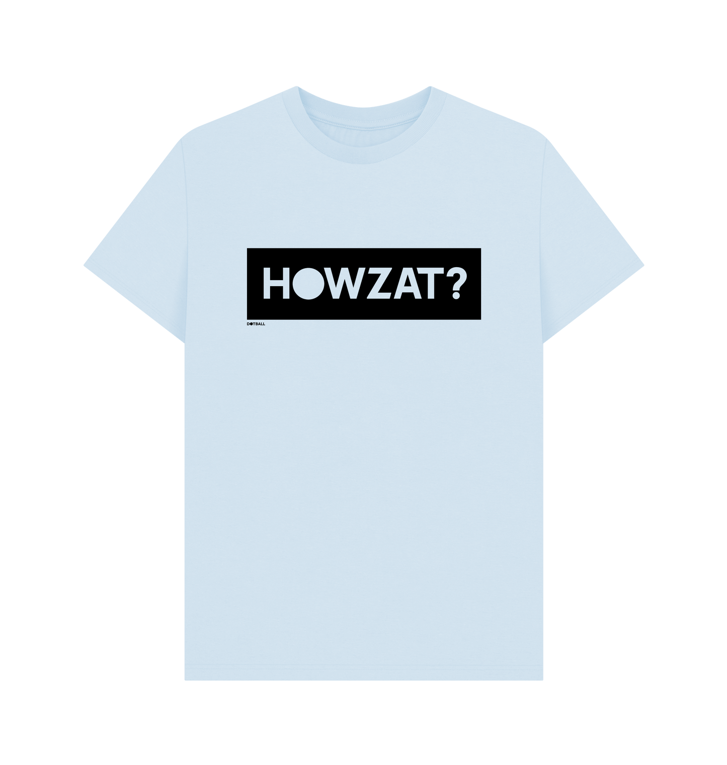 Dot ball sky blue howzat cricket t-shirt