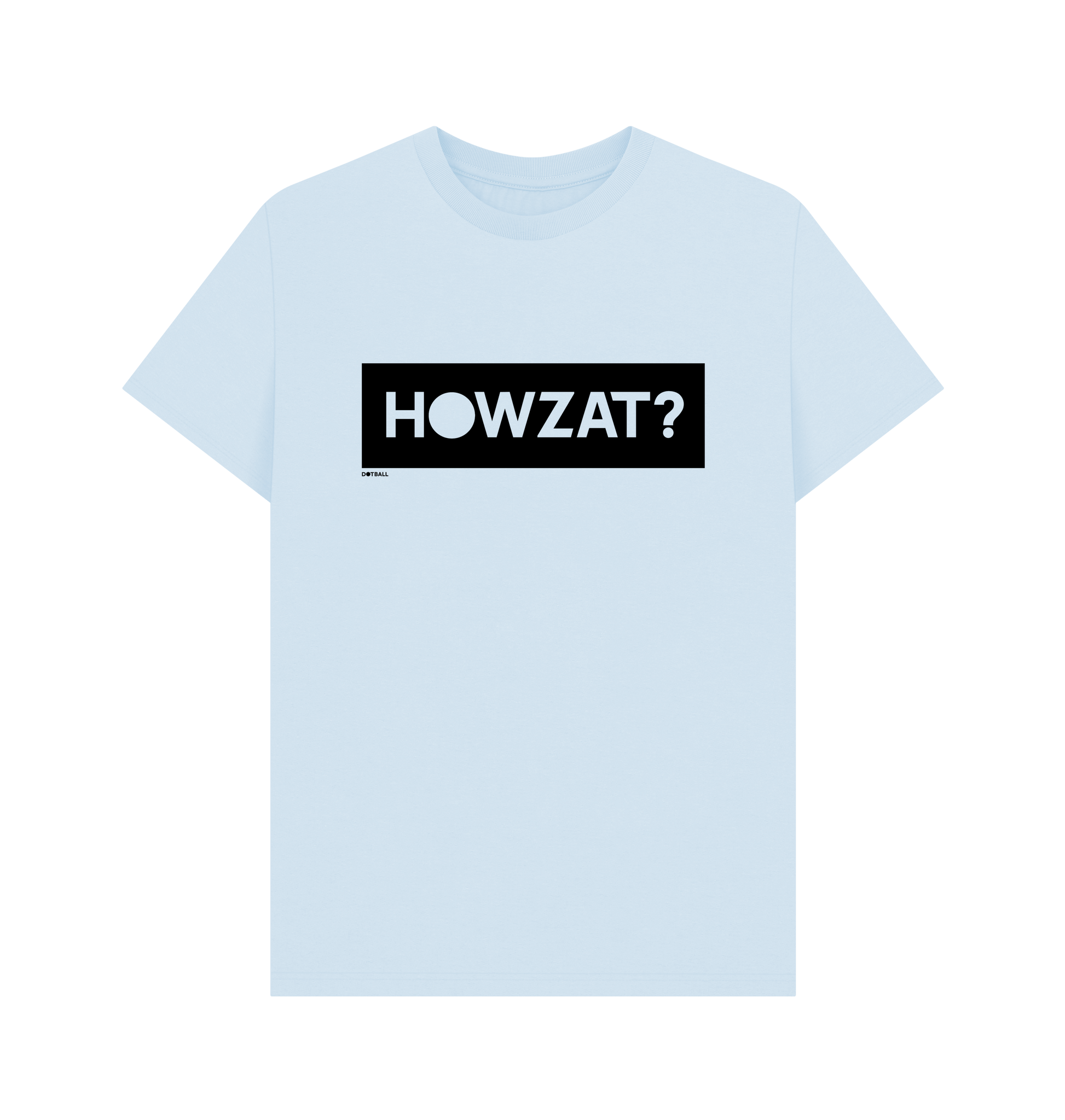 Dot ball sky blue howzat cricket t-shirt