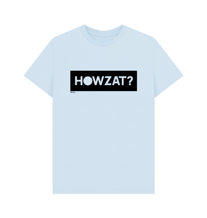 Dot ball sky blue howzat cricket t-shirt