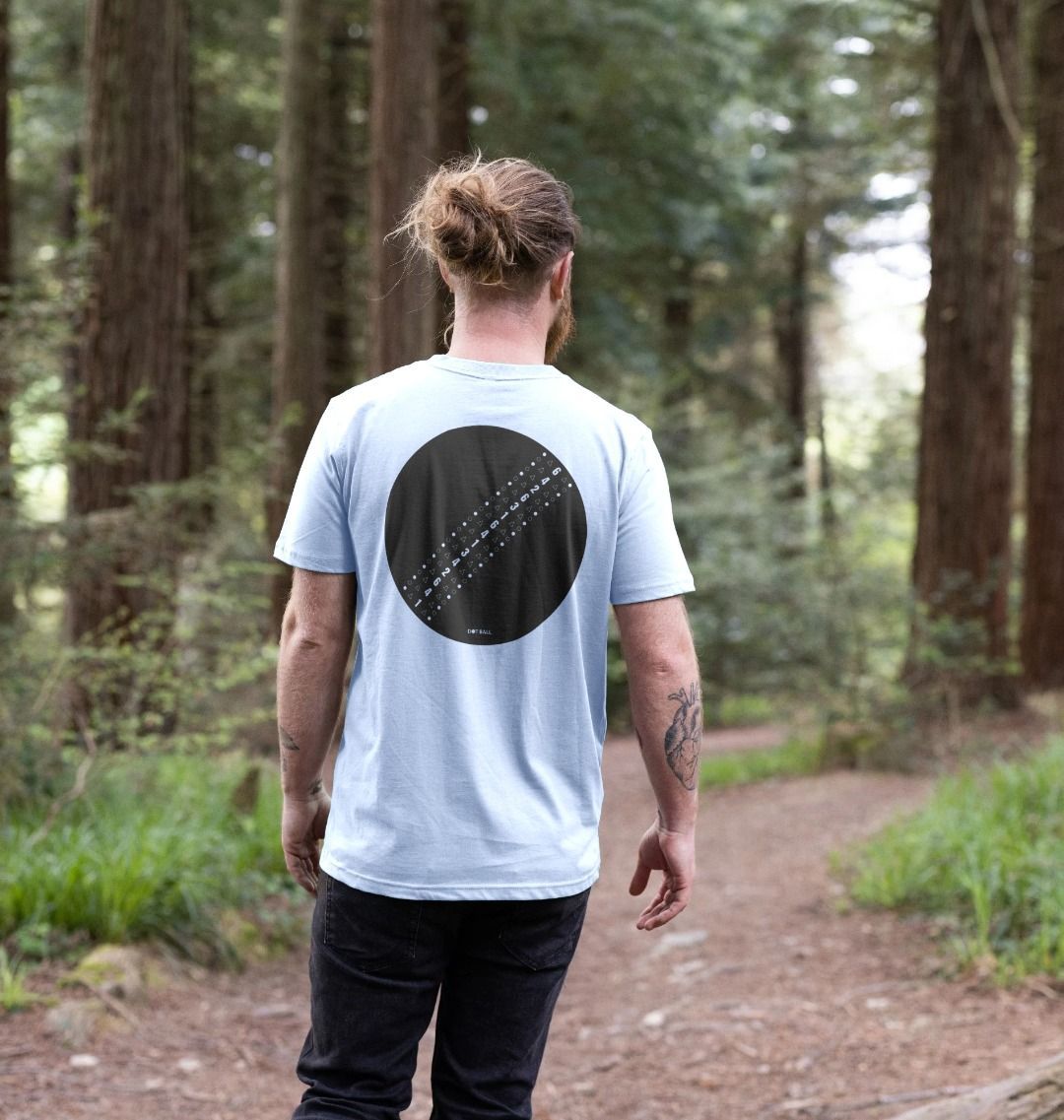 Dot ball Printed blue T-shirt with Cricket design on the back