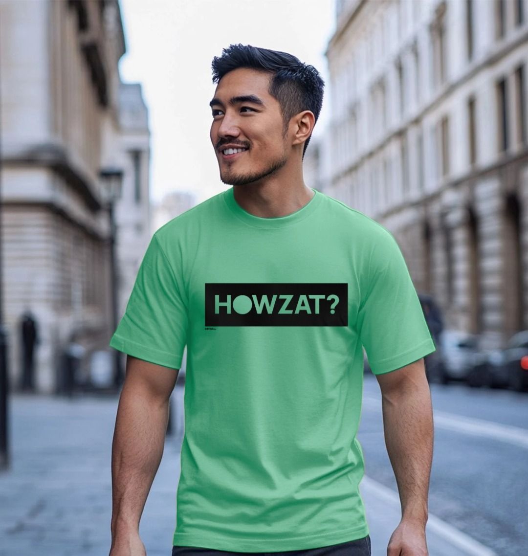 Dot ball green howzat cricket t-shirt