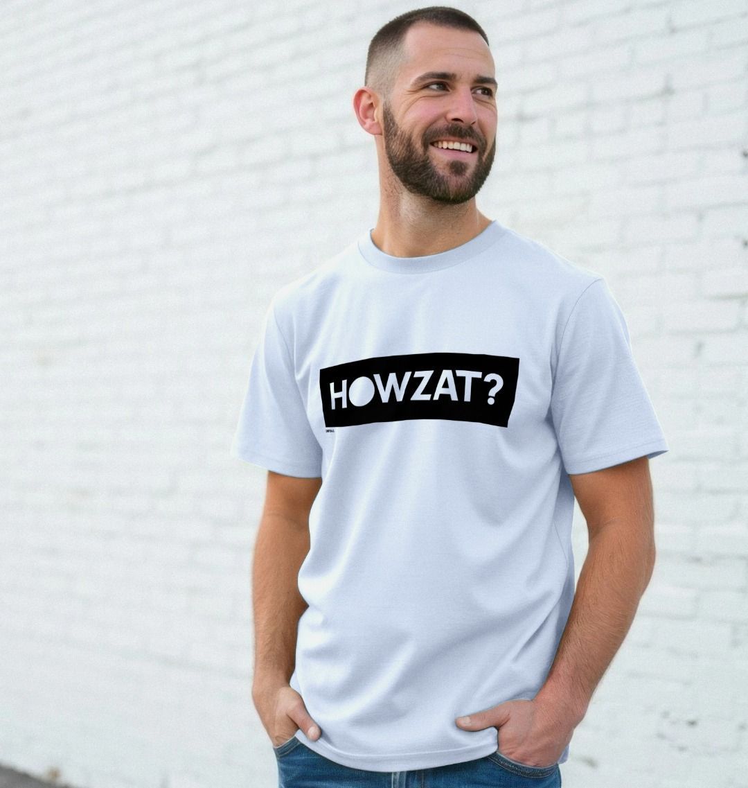Dot ball sky blue howzat cricket t-shirt